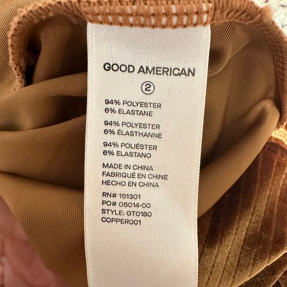 Good American Dolman Copper Brown Velour Shirt, Size Medium - Picture 7 of 9